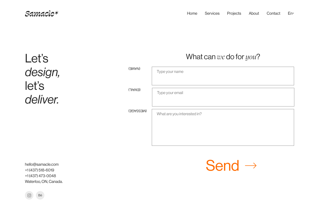 A small preview of a small section of Samacle - Web Agency in Canada web page in the navigation menu.