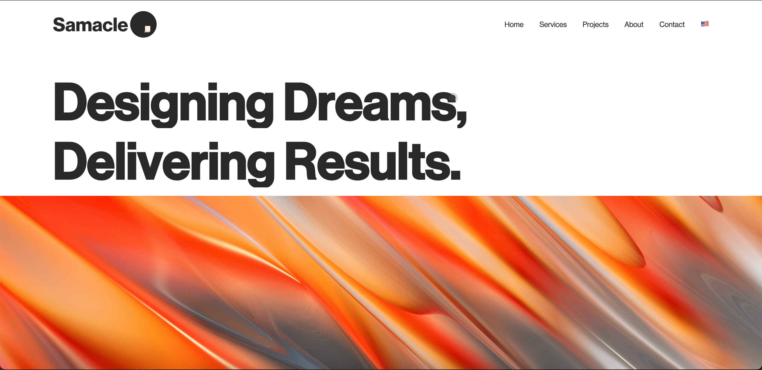 A small preview of a small section of Samacle - Web Agency in Canada web page in the navigation menu.